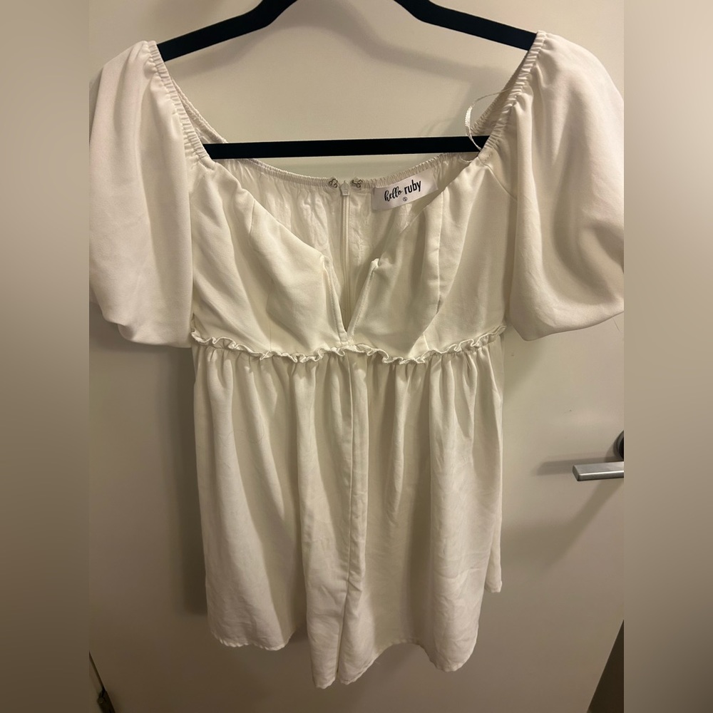 White romper dress